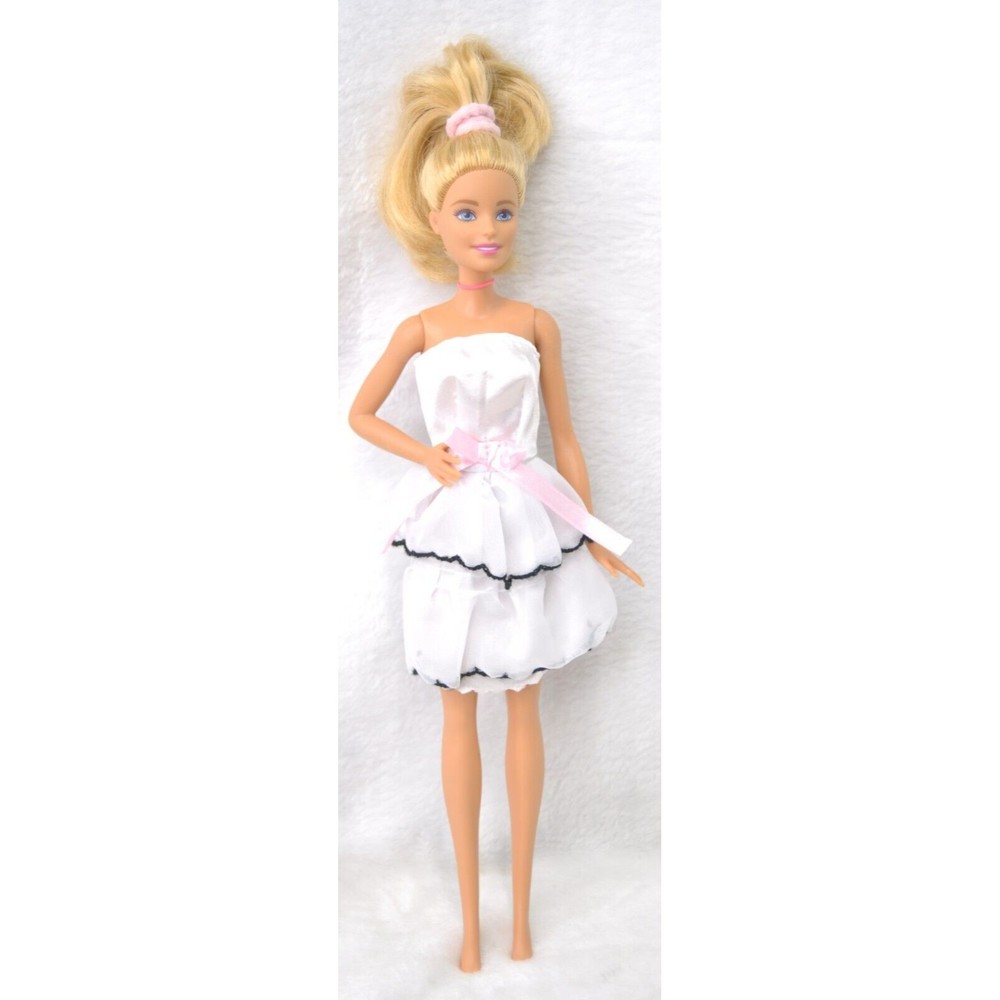 Barbie Dreamhouse Adventures Doll blonde blue eyes White Cocktail Dress